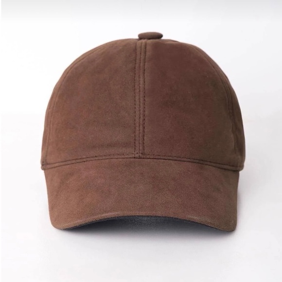 Tan brown suede cap - Picture 3 of 5